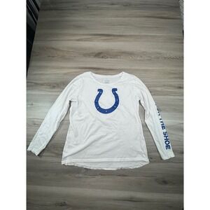 Fanatics Indianapolis Colts Long Sleeve T Shirt Womens 2XL Blue Horseshoe NFL